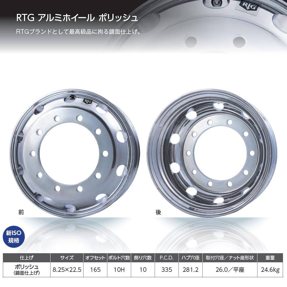 Amazon.co.jp: RTG トラック&バス用 アルミホイール 8.25x22.5 10穴 新